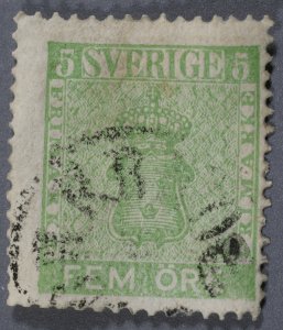 Sweden #6 Used VG Light Place Cancel ...ARB