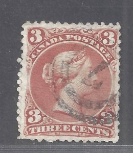 Canada # 25 VF USED 3c LARGE QUEEN 2-RING 7 CANCEL ST. JOHN NB BS27467