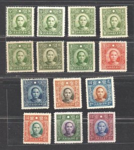 China 1940 Dah Tung Print SYS 大東版孫像票 (11v Cpt + 8c Shade & 2 No star) MVLH