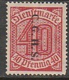 Germany-Upper Silesia O44, 40pf VERT. OVPT. READING DOWN. MINT, NH. VF. (399)