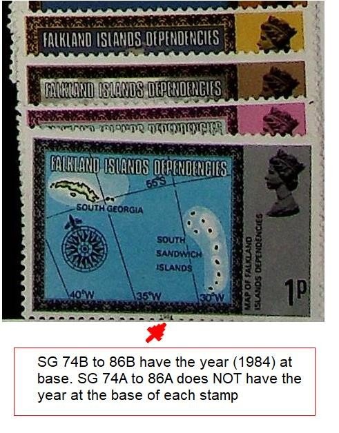 Falkland Islands, Dependencies 1984 SG 74B - 86B ** MNH QEII (002689)