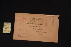 Rhodesia Official (fm Postmaster) Bulawayo to E. Walpole MA (#1271)