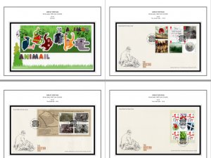 COLOR PRINTED GREAT BRITAIN FDCs 2011-2020 STAMP ALBUM PAGES (325 illust. pages)