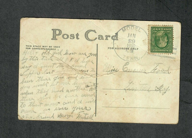 Tennessee Cancel Post Card Model 1910 DPO