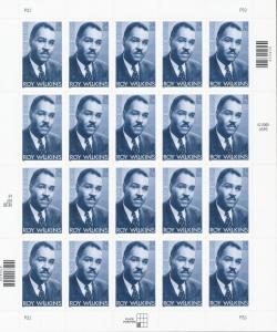 Scott 3501 Black Heritage Ser., R. Wilkins Pane of 20 stamps