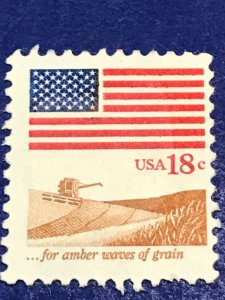 Scott# 1890- Flag over Field, Amber Waves of Grain- MNH 18c 1981