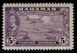 BAHAMAS GVI SG191, 5s mauve, M MINT. Cat £25.