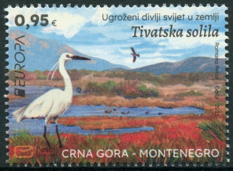 Montenegro 2021 MNH Europa Stamps Endangered Natl Wildlife Saline Birds 1v Set