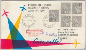 AIRMAIL - FLIGHT COVER - FINLAND - FINNAIR: Helsinki /  Hamburg - 18.04.1960