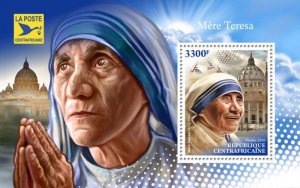 Central Africa - 2018 Mother Teresa - Stamp Souvenir Sheet - CA18710b