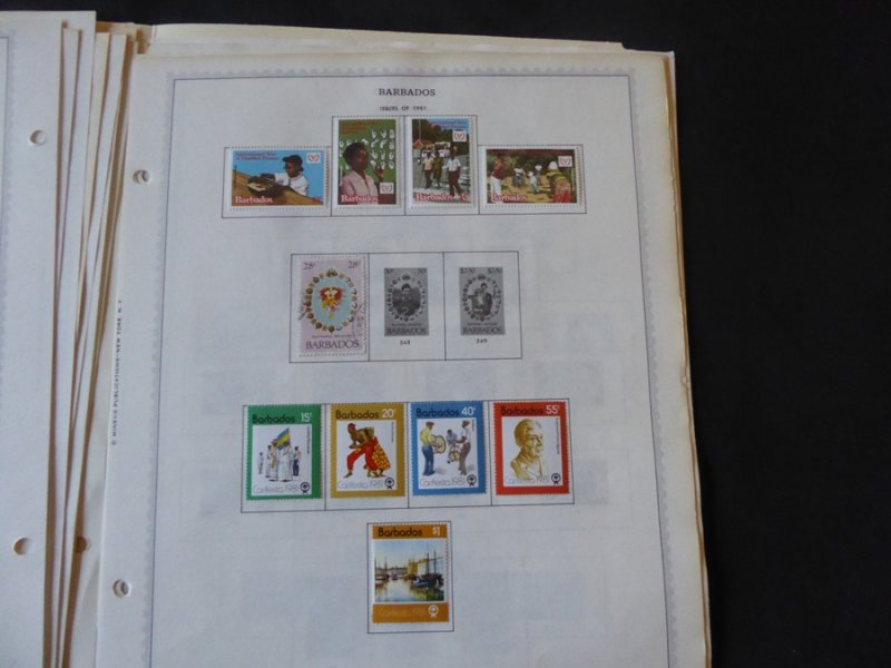 Barbados 1852-1992 Stamp Collection on Scott Album Pages