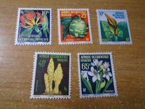 French West Africa  #  79-83   MNH   Flowers