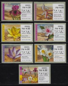 ISRAEL STAMPS 2025 BLOSSOMING IN THE SOUTH FULL SET ATM LABELS