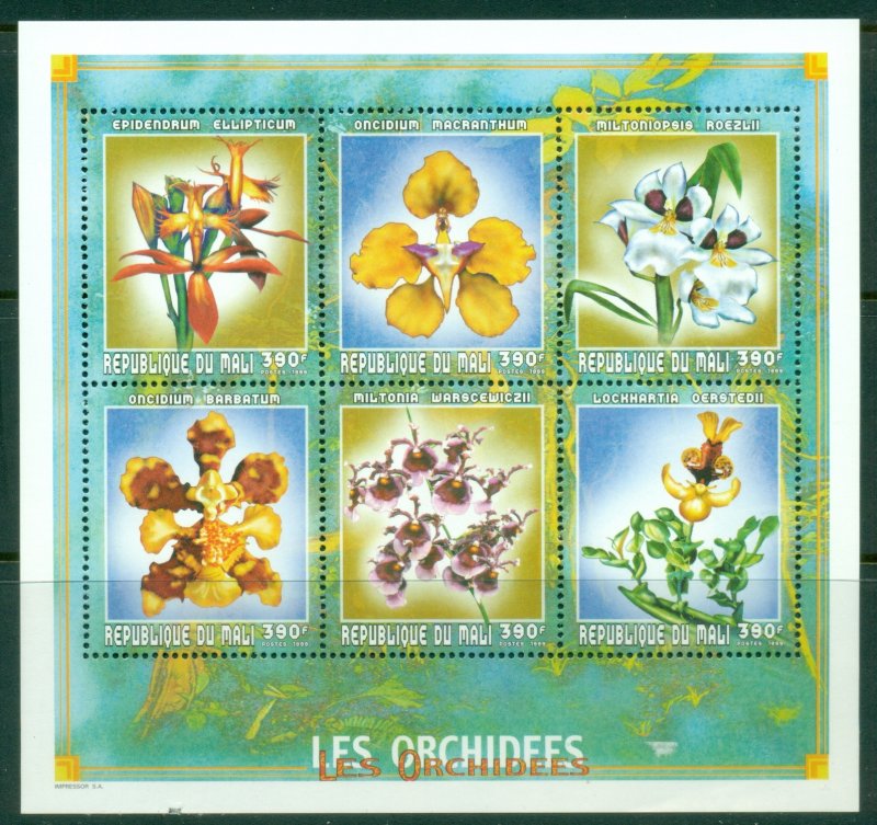 Mali 1999 Flora & fauna Flowers 390f MS MLH