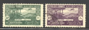 Lebanon Scott C80-81 UH - 1942 Proclamation of Independence - SCV $13.00