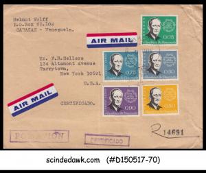 VENEZUELA - 1970 REGISTERED  AIR MAIL envelope with 5-stamps