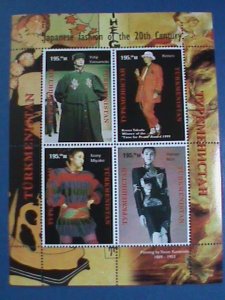 TURKMENISTAN STAMP:1953--20TH CENTURY JAPANESE FASHION  MINT NH MINIATURE SHEET