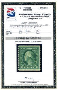 US SCOTT #452 MINT-XF-SUP-OG-NH GRADED 95 W/ PSE CERT SMQ $100 (8/1/24 GP)