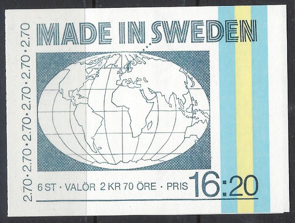 Sweden 1501a MNH 1984 complete booklet (ad1801)
