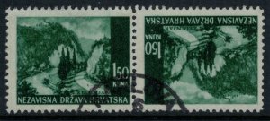 Croatia #34a CV $5.00 Tete-beche pair