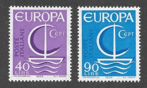 Italy Scott 942-43 MNHOG - 1966 EUROPA Issue - SCV $0.50