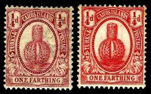 1910-11 Turks & Caicos Islands #23-24 - OGHR - VF - Courtesy Listing (ESP#3358)