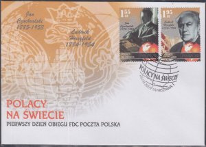 POLAND Sc # 3947/9 FDC (PART SET) POLISH EMIGRES incl LUDWIK HIRSZFELD