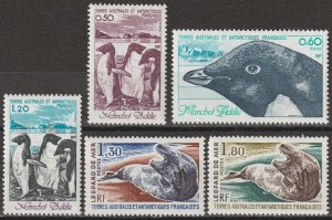 EDSROOM-17151 French Antarctica 89-93 MNH 1980 Complete Penguin & Sea Leopard