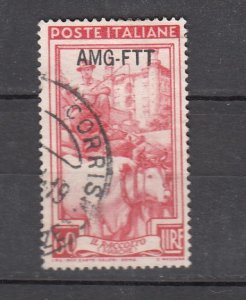 J26189  jlstamps 1950 italy trieste ovpt hv of set used #105