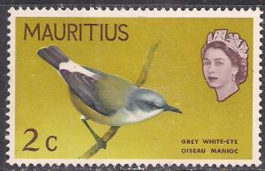 Mauritius 1968 QE2 2cts Grey White Eye Bird MM SG 370 ( L1446 )