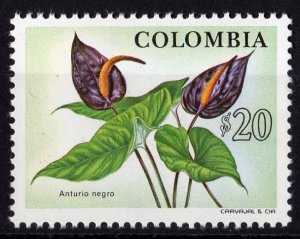 Colombia 1976 Sc#844 ANTHURIUM (Flower) Single MNH