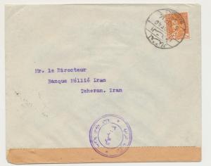 IRAQ 1940, COVER WITH SCARCE CENSOR LABEL TO TEHRAN, 20f RATED