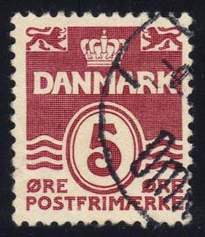 Denmark #224 Numeral, used (0.25)