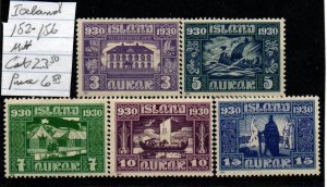 Iceland 152-156 Mint hinged. Short set