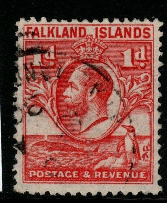 FALKLAND ISLANDS SG117 1929 1d SCARLET FINE USED