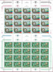 1976 UNITED NATIONS, GENEVA No. 60/61 NEW YORK No. 269/270 MNH/** MINIFROLS OF 2