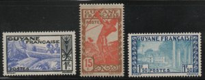 French Guiana Scott 170C-170E MH*  1944 without RF set