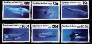 Benin Scott 936-941 MNH** 1996 Marine Mamamal stamp set