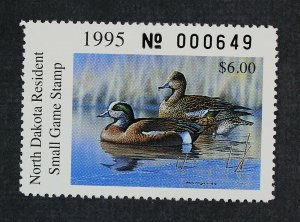 ND14 North Dakota #14 MNH State Waterfowl Duck Stamp - 1995 Wigeon