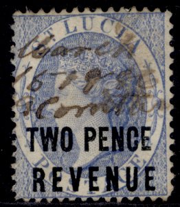 ST. LUCIA QV SG F14, 2d pale blue, USED.