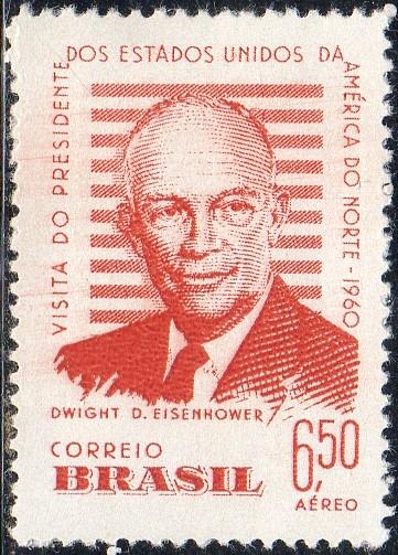 Brazil C93 - Mint-H - 6.50cr  Dwight D. Eisenhower (1960) (cv $0.60) (2)