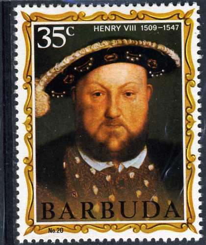 Barbuda 1974 KING HENRY VIII set 1 value Perforated Mint (NH)