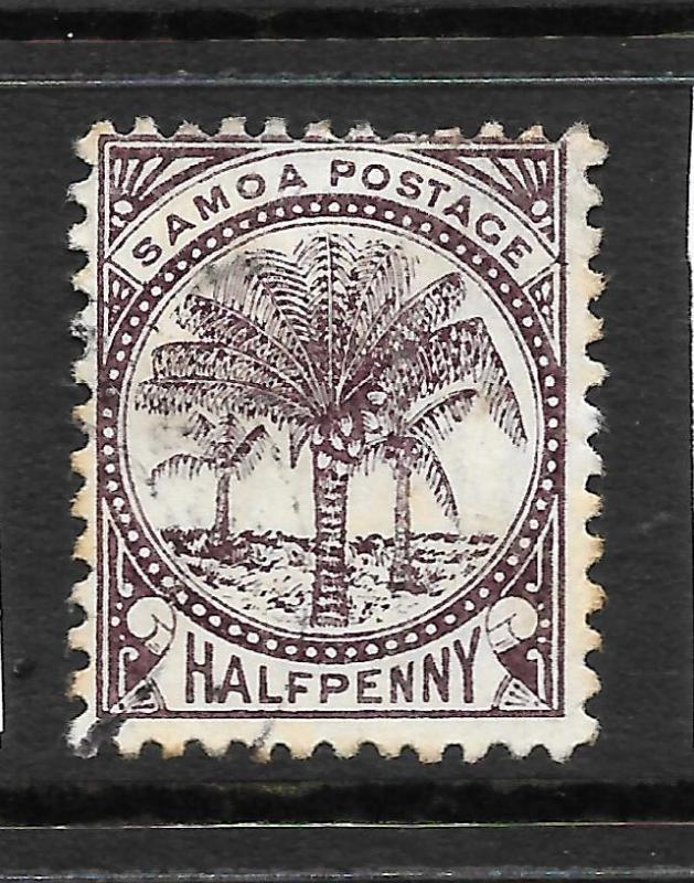 SAMOA  1886-99  1/2d  PALM TREES  FU P12x11 1/2   SG 27