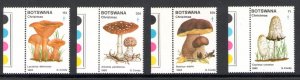 1982 BOTSWANA - Yvert Catalog No. 469-72 - Mushrooms - 4 Values - MNH** - Sheet