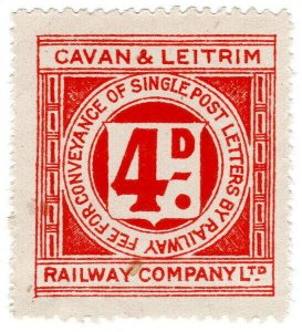 (I.B) Cavan & Leitrim Railway : Letter Stamp 4d
