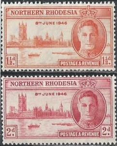 Northern Rhodesia 46-47 (mh) George VI, Peace issue (1946)