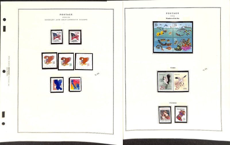 United States Stamp Collection on 24 Scott National Pages, 1994-1995 MNH (JN)