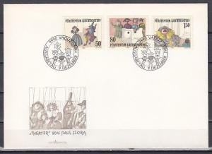 Liechtenstein, Scott cat. 823-825. Theater & Opera on a First day cover. ^