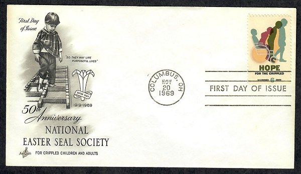 1385 Hope for Crippled Children Unaddressed ArtCraft FDC