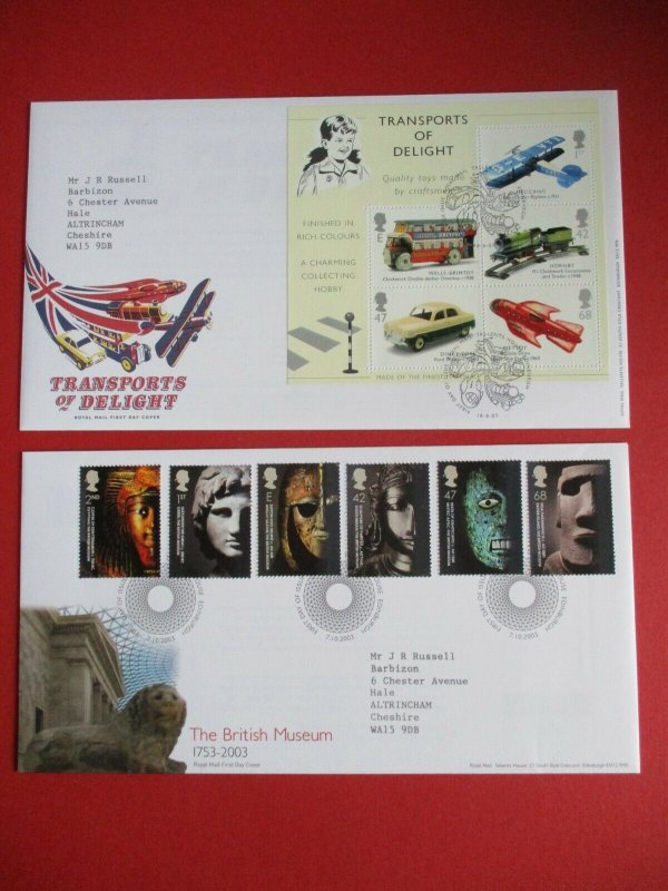2003 GB Comm First Day Covers Complete Run Tallents House Edinburgh Used Typed